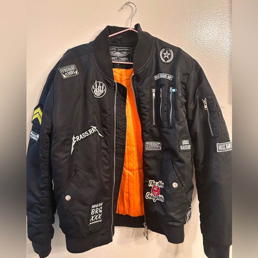 Flight Jacket by Flight Tiger. Good Condition (black) large but runs fitted